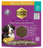 Yummy Combs dog dental treats feature a honeycomb shape for 360-degree cleaning.