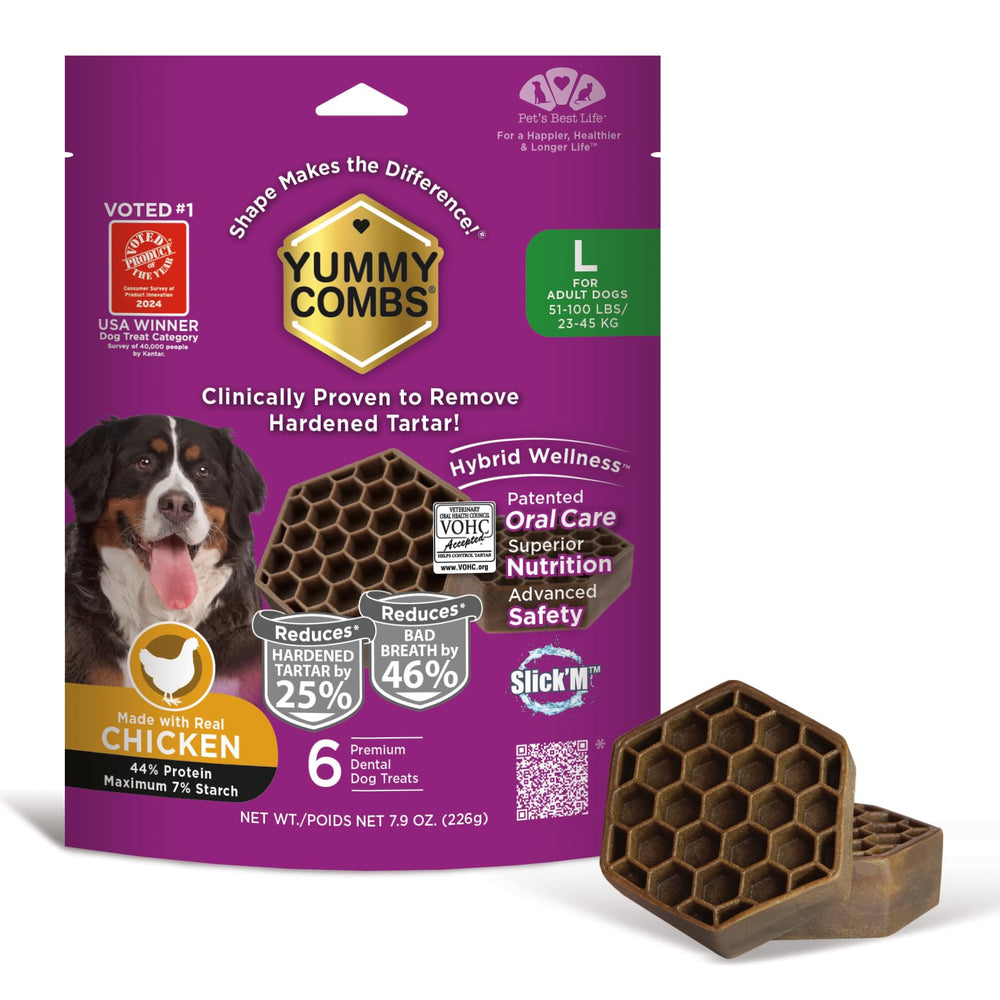 Yummy Combs honeycomb shape provides 360-degree tooth cleaning.