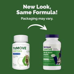 YuMOVE bottle label close-up highlighting glucosamine and MSM for joints.
