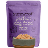 Yumwoof Perfect Dog Food Mix bag open showing grain-free blend for dogs