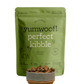 Yumwoof Perfect Kibble air-dried chicken bag, showcasing premium non-GMO ingredients.