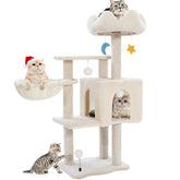 Yungaspy Cat Tree Tower with metal frame provides stable climbing space for indoor cats.