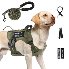 Yungaspy No Pull tactical dog harness front view demonstrates secure fit for large dogs.