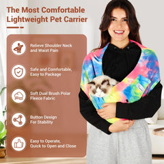 Yunpawpet Hands-Free Cat Sling secure-strap closeup for safe, close-contact outings.