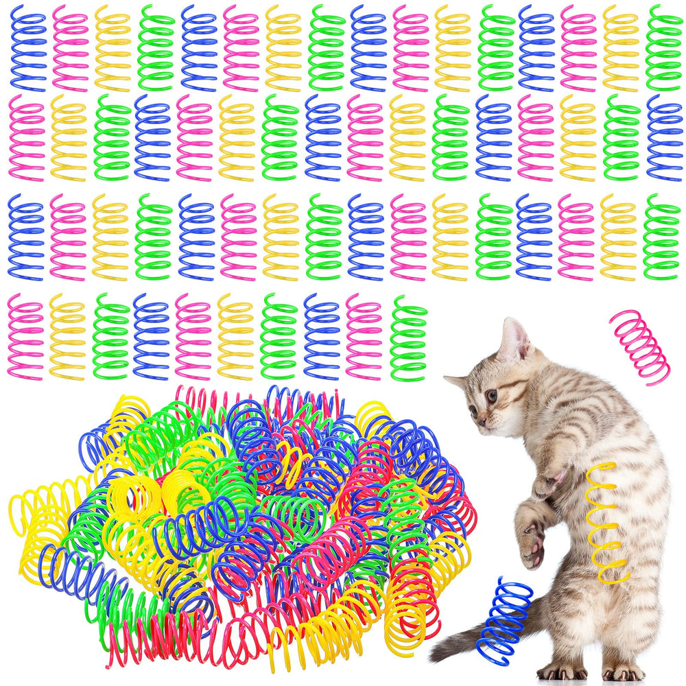 Yunsailing cat springs 300-pack in bright colors for interactive kitten play