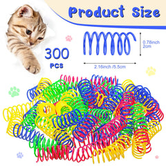 Close-up of elastic plastic cat spring showing durability and safe chew design