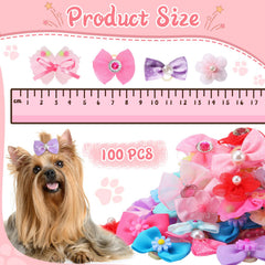 Yunsailing multicolor dog bows display eight styles for cute outfits
