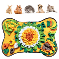 Yuoaes rabbit snuffle mat 17.3 by 25.5 inches in polar fleece for slow feeding