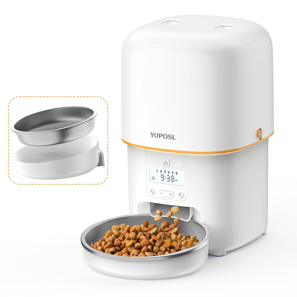Yuposl automatic cat feeder front view showing sleek design for reliable meals