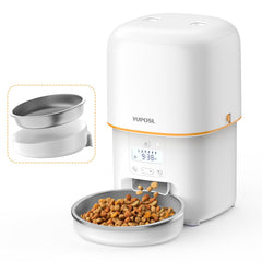 Yuposl automatic cat feeder front view showing sleek design for reliable meals