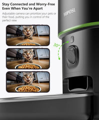 Yuposl Automatic Feeder 2βway audio enables calm communication with pets.