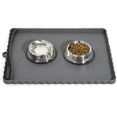 YUSMOO dog food mat with raised edge and debris pocket protects floors.