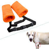 YUYUSO dog elbow protector fleece sleeves viewed on a leg for comfort during rest