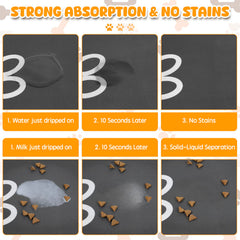 Yuzshin dog food mat features no-stain, quick-dry performance after drinks.