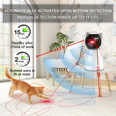 YVE LIFE laser cat toy side view emitting wall laser dots for chasing indoors.