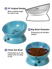 YYHY ceramic raised dish with tilt angle to center food for easy eating