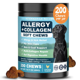 YYTKMY Dog Allergy Chews bottle showing daily allergy support for dogs