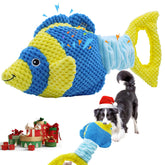 YZHDUXIU fish-shaped plush tug toy with squeaker for interactive play