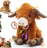 YZHDUXIU Highland Cow dog toy in plush fur for engaging play sessions.