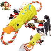 YZHDUXIU tug-of-war duck toy with squeaky belly for interactive play.