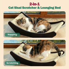 Zakkart cat sisal scratching bed hammock nap area encourages feline relaxation.