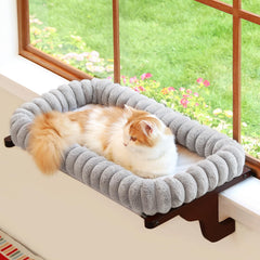 Zakkart SnugCloud window perch frame provides sturdy support for sunny window views.