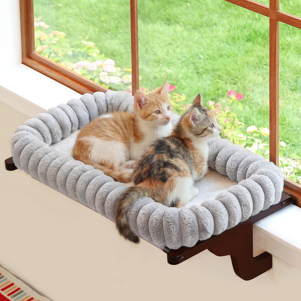 Zakkart SnugCloud window perch front view shows sturdy frame for sunny naps