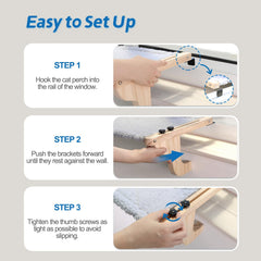 Easy setup of the cat window perch without drilling or suction cups