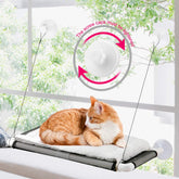 ZALALOVA Cat Window Perch with suction cups offers sturdy mounting for sunny cat naps.