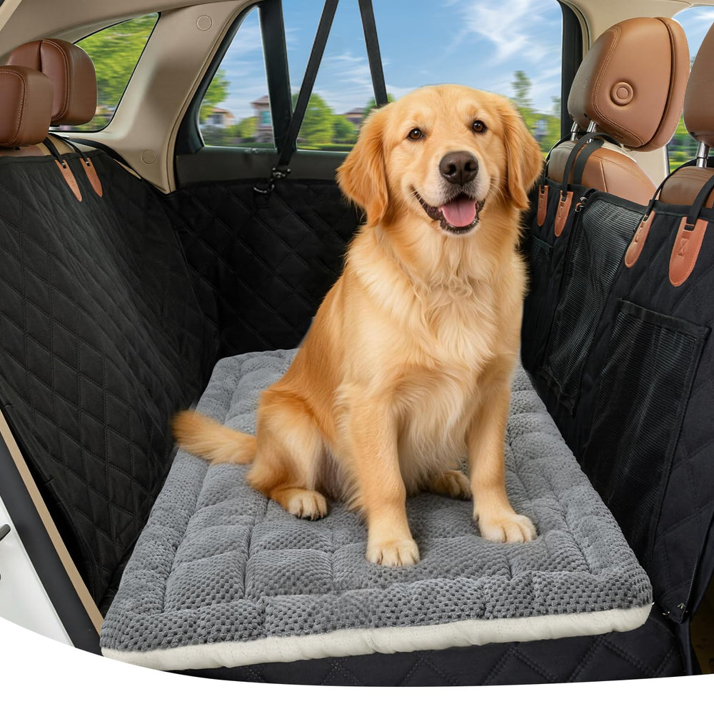 Zanch thick supportive dog car bed on backseat for calm rides