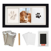 ZAPVLVT paw print kit frame closeup shows sturdy pine wood for lasting memories