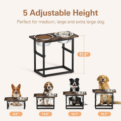 Zarler elevated bowls at 11.8 in height aid mid-size dogs' neck alignment.