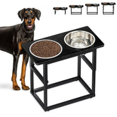 Zarler elevated bowls at 8.2 in height support comfortable feeding posture.