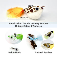 ZAYLUMO handmade feather teaser close up showing craft and texture