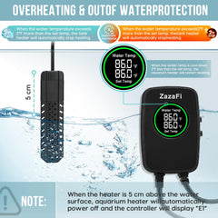 ZazaFi external digital controller displays water temperature precisely.