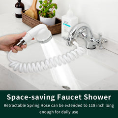 ZCONIEY faucet-to-shower diverter redirects water to the hand shower