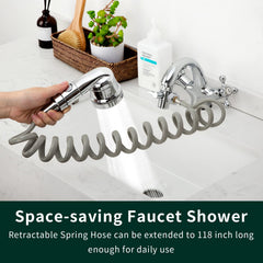 ZCONIEY pet rinser showerhead provides gentle rinse during pet baths.