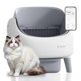 ZeaCotio Open-Top Self-Cleaning Litter Box front view with open access for easy entry.