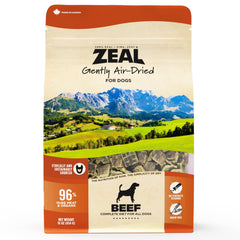 ZEAL Canada air-dried beef dog meal in a bowl supports lean muscle and flavor