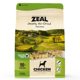ZEAL Canada air-dried chicken dog food bag, showcasing premium protein for lean muscles.