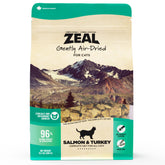 ZEAL Canada dual-protein cat food front label highlighting balanced nutrition