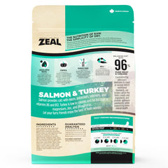 ZEAL Canada ingredients panel with omega-3 rich salmon and krill