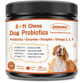 ZEBORA Probiotics for Dogs bottle front promoting digestive support on the go