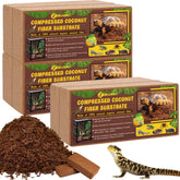 ZeeDix coconut fiber substrate pack-stack shows six eco-friendly reptile bedding options.