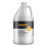 Zeiff Pet Stain and Odor Remover bottle ready for fast odor control on carpets.