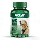 Zencar Zenectin Dewormer for Dogs bottle showing broad spectrum formula for canine digestive support