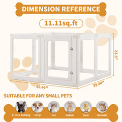 Zendova acrylic dog playpen dual-lock system ensures secure, escape-resistant sessions.