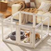 Zendova acrylic dog playpen full eight-panel setup for safe indoor containment.