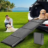 Zendova dog ramp 63-inch length aids large dogs entering a car.