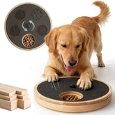 Zenflux dog nail scratch board with treat box front view showcases engaging grooming and play